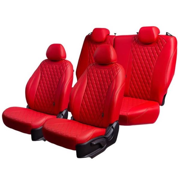 Чехлы Премиум Экокожа Байрон Ромб на Kia Spectra 2004-2011 г.в.